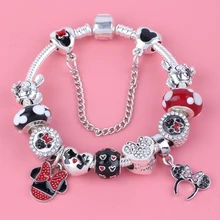 Cuqcy Микки Минни милый ребенок высокое качество подарок DIY Fit Женский браслет европейские украшения для женщин подарок