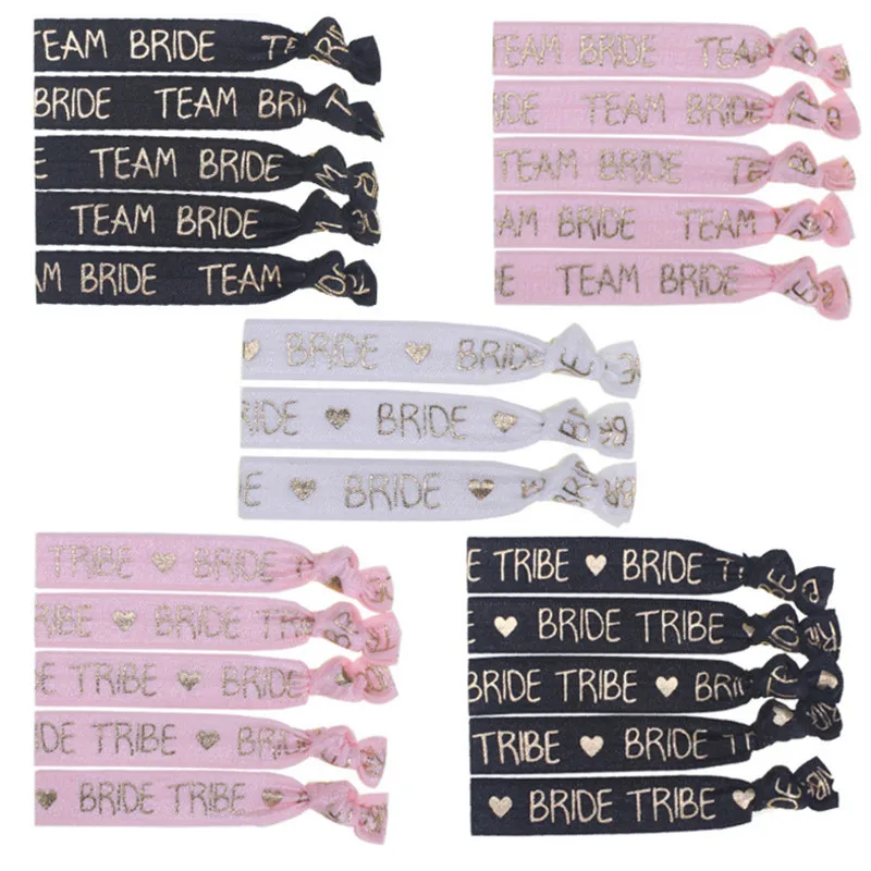 

10pcs Bride To Be Bridesmaid Wristband Team Bride Elastic Wristband Wedding Decoration Bachelorette Party wedding Wristband-S