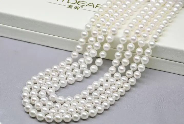 

classic new design8-9mm south sea white round pearl necklace 48inch 14k/20