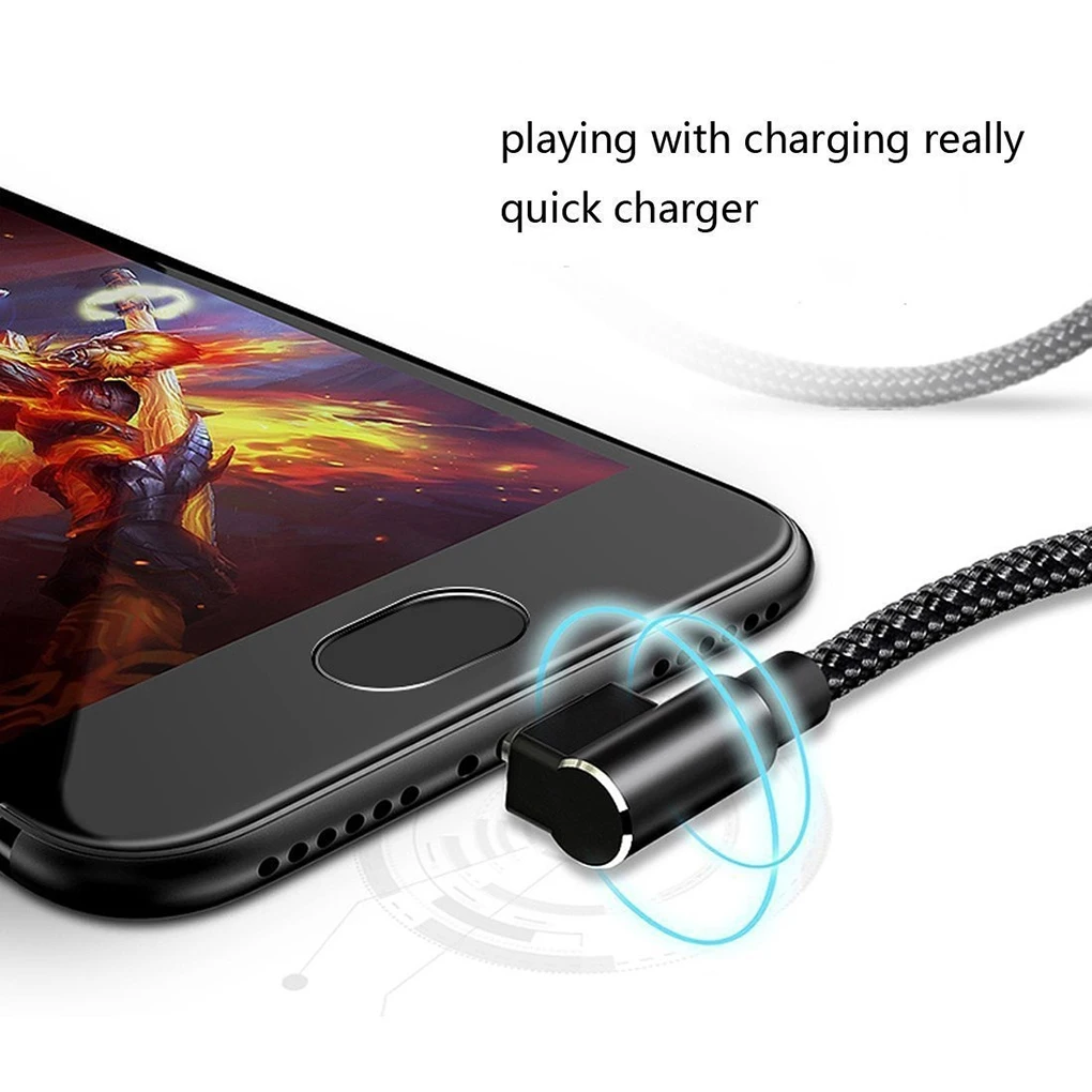 Высокоскоростной 2 м зарядный кабель двойной локоть USB кабель 2A Синхронизация данных нейлон тканый TPE для Android IOS type-C