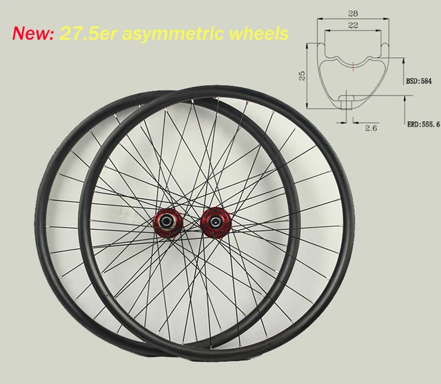 Cheap Brand New asymmetrical mtb lefty wheel 27.5er 28X25mm bicycle offset 650B rim hot sell mountain bike XC wheelsets limited supply