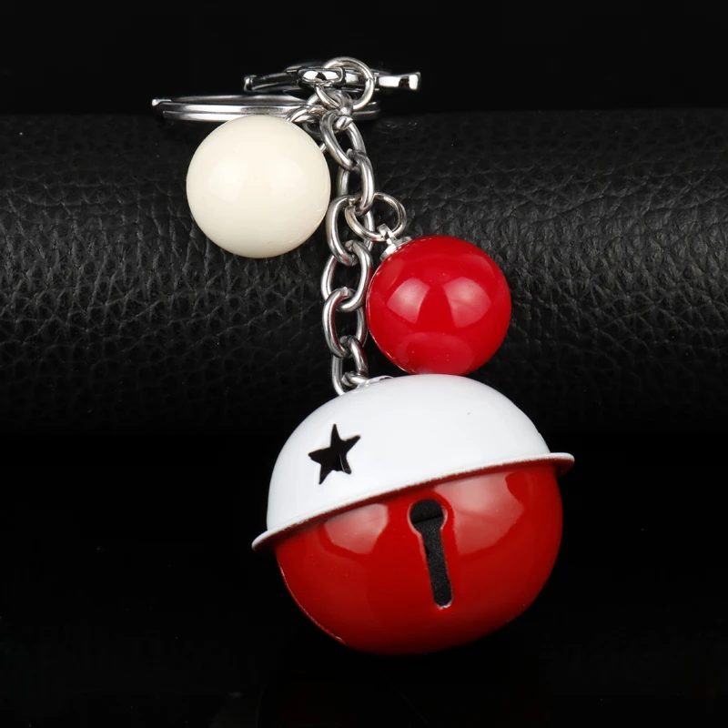 Cartoon Cute Bell Ball Keychain Mini Candy Color PVC Phones Shell