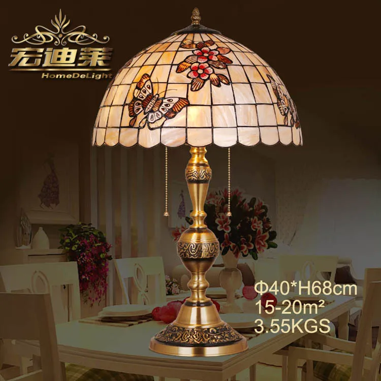 

The natural copper shell lamp Waratah Sakura butterfly Festival gift wedding bedroom bedside table lamp full copper lamp