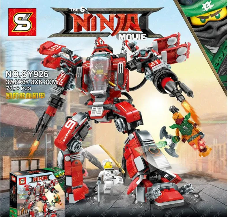 Ninjago Movie Ninja Kay's Mecha Строительные Кирпичи фигурки Развивающие игрушки для детей