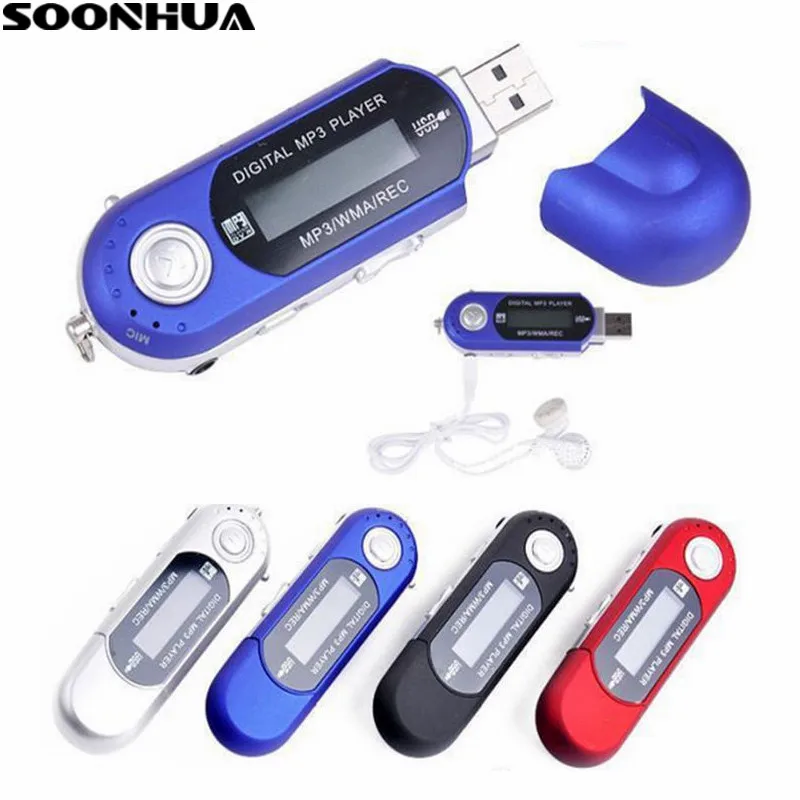 SOONHUA портативный мини авто USB флэш цифровой MP3 плеер ЖК-экран Поддержка флэш 32 Гб TF слот для карт Mp3 музыкальный плеер FM радио