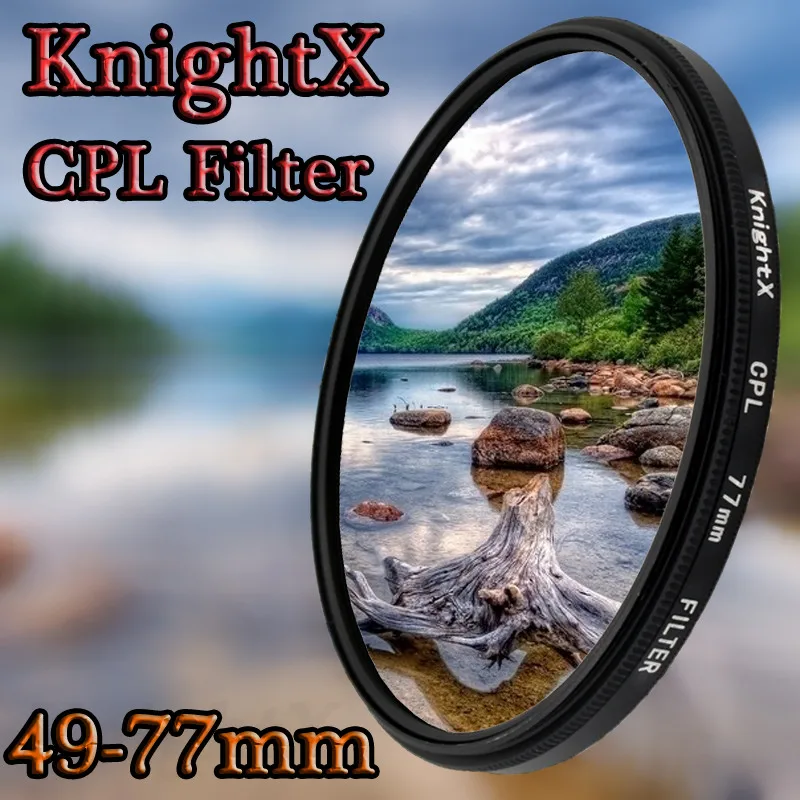 Поляризационный фильтр KnightX 49 мм 52 58 67 77 cpl для объективов зеркальной камеры Canon 650D