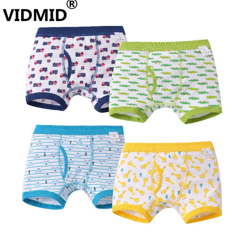VIDMID/Детская мультяшная машина, нижнее белье одежда с рисунком крокодила для мальчиков детские трусы-боксеры, детские трусики мягкие трусы, детские трусы-боксеры, 7010 90