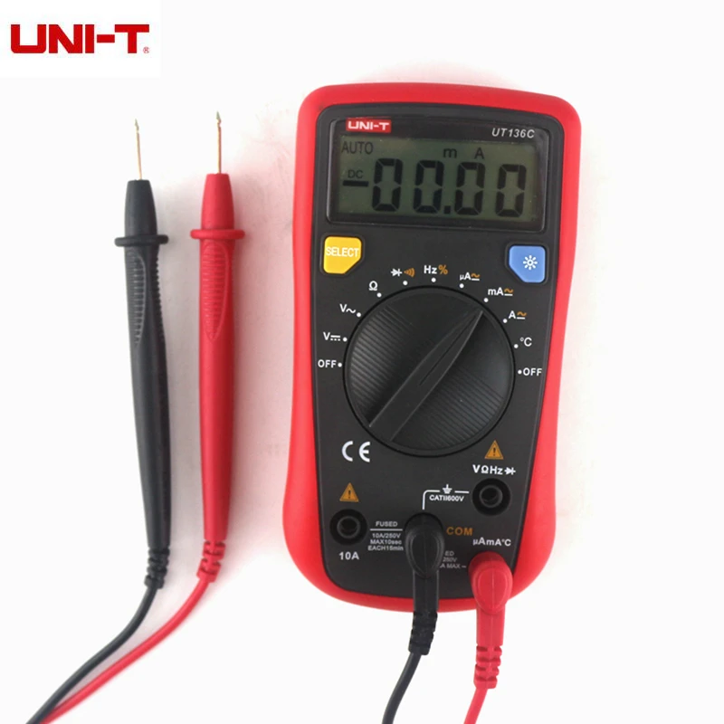 UNI-T UT136C Цифровой мультиметр Авто Диапазон термометр Тесты er AC/DC ЖК-дисплей