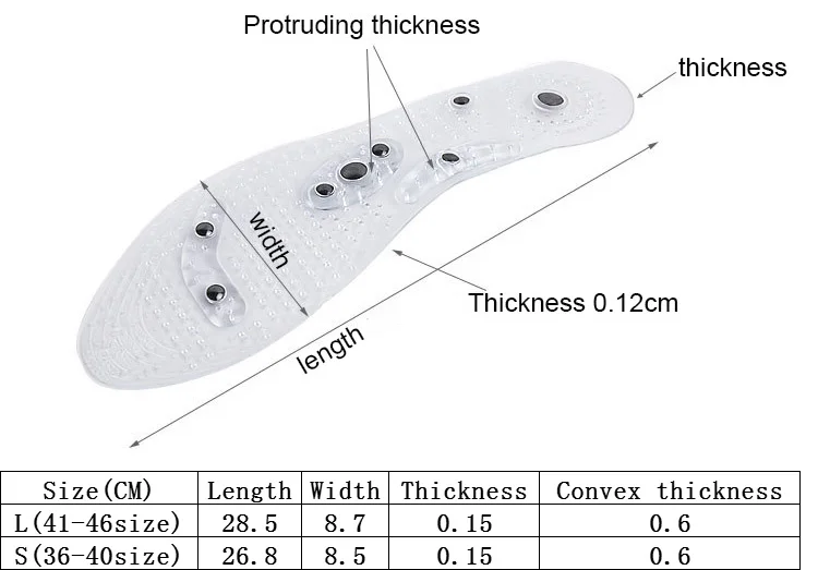 1 пара обуви ПВХ стельки для ног Магнитная забота о здоровье Удобные стельки для ухода за ногами Беговые Спортивные массажные стельки