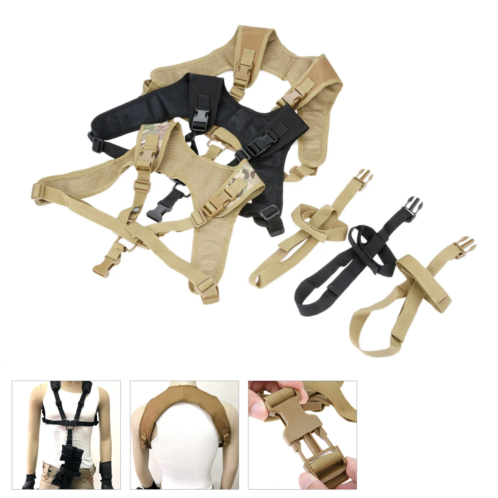 Tactical 1000D Nylon Adjustable Quick Release Gun Lanyard Shoulder