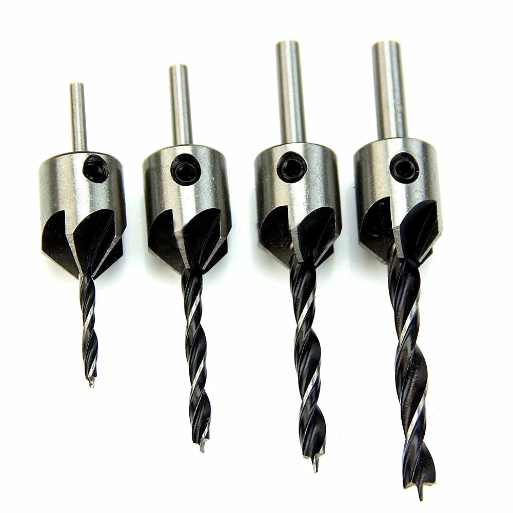 4pcs HSS Countersink Wood Drill Steel Countersink Drill Set Reamer Set For Woodworking Chamfer 5 Flute 3mm-6mm 4pcs HSS Countersink Wood Drill Steel Countersink Drill Set Reamer Set For Woodworking Chamfer 5 Flute 3mm-6mm