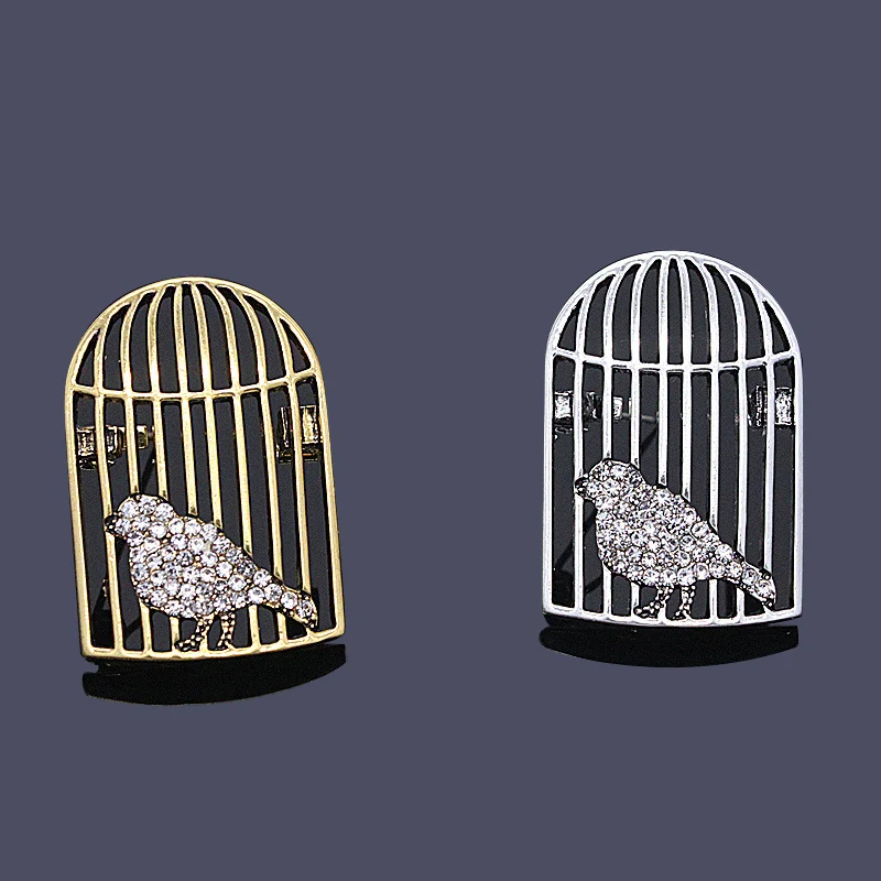 

Ajojewel Singing Bird In Cage Brooch For Women Kid Scarf Sweater Pins Gold-color Alloy Plant Brooches Birthday Gift