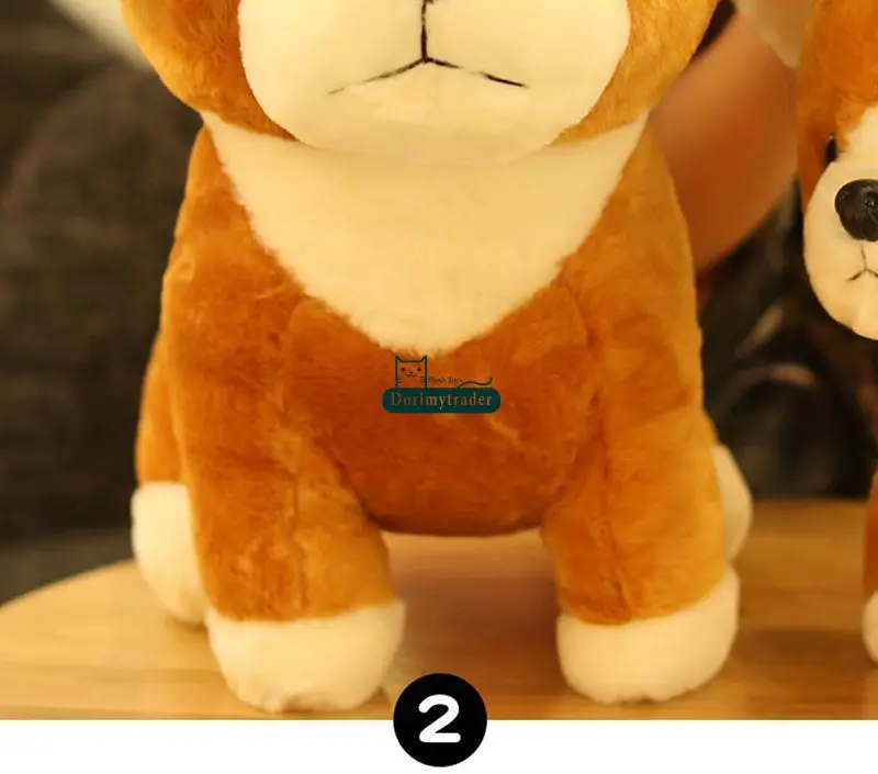 Dorimytrader New Pop Animal Shiba Inu Plush Toy Big 45cm Stuffed Simulated Akita Dogs Doll Pillow Present for Kids DY61719 (17)