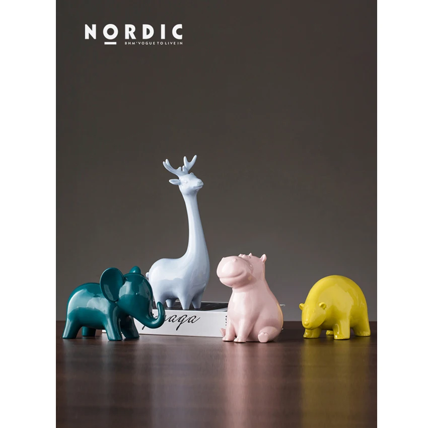 

Nordic ceramic Mascot creative miniature Figurine Craft teraryum fairy garden miniatures Mini home wedding decor accessories