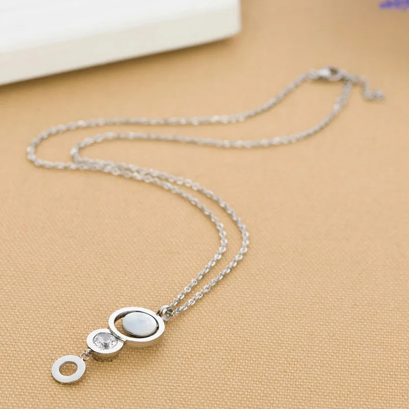 Женские кулоны с кристаллами NIBA 3 круглых кулона из нержавеющей стали 316L|necklace