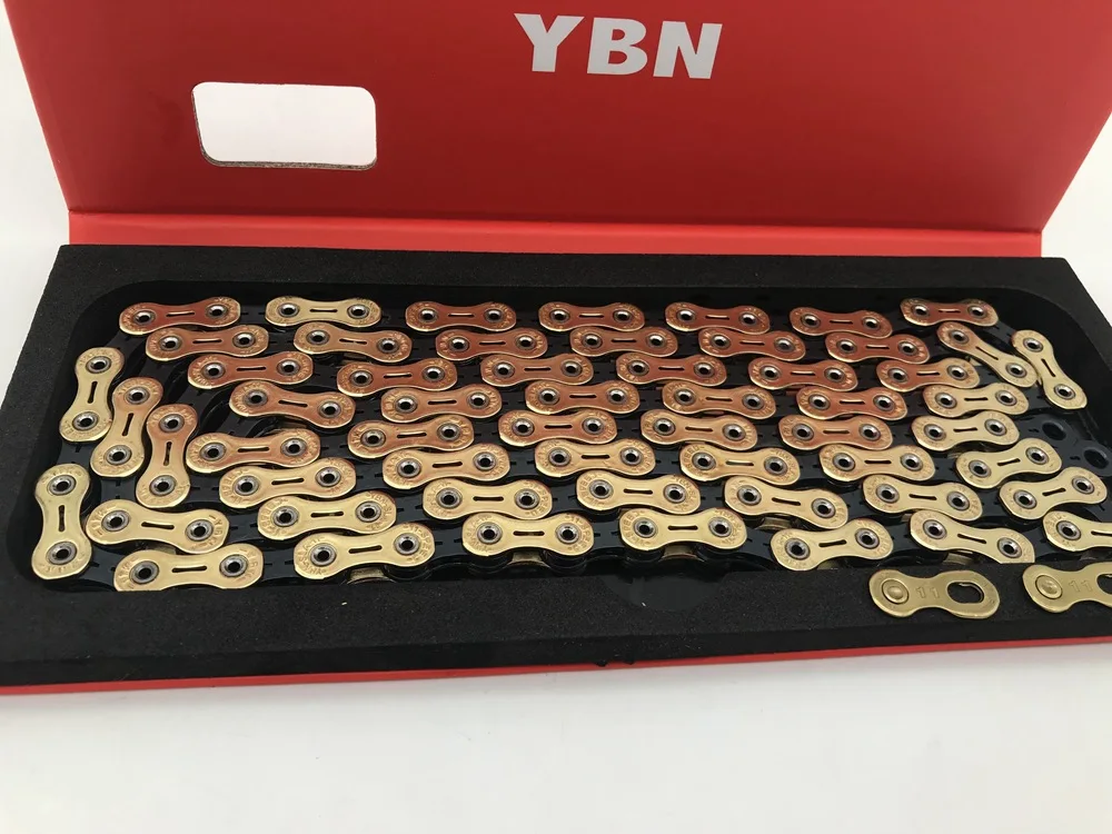 Sale YBN 11 Speed Black Gold SLR Chain 11S 22S MTB Mountain Road Bicycle ultralight Durable Chains For SHIMANO SRAM System 3