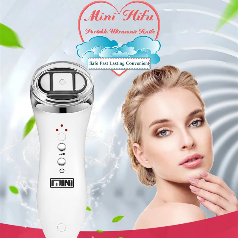 Лучший уход за кожей, мини Hifu Spa beauty machin V, высокоинтенсивный фокусированный лифтинг для лица, RF светодиодный, против морщин