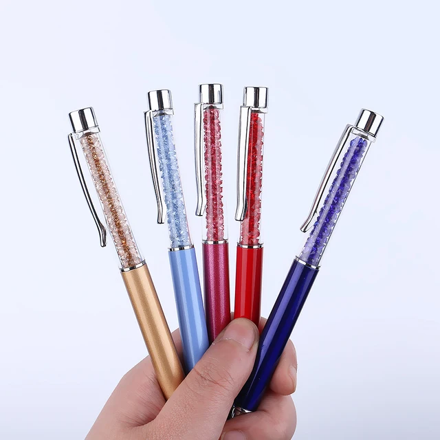 2PCS Random Creative Crystal Diamond Pen Metal Ballpoint Pens Different