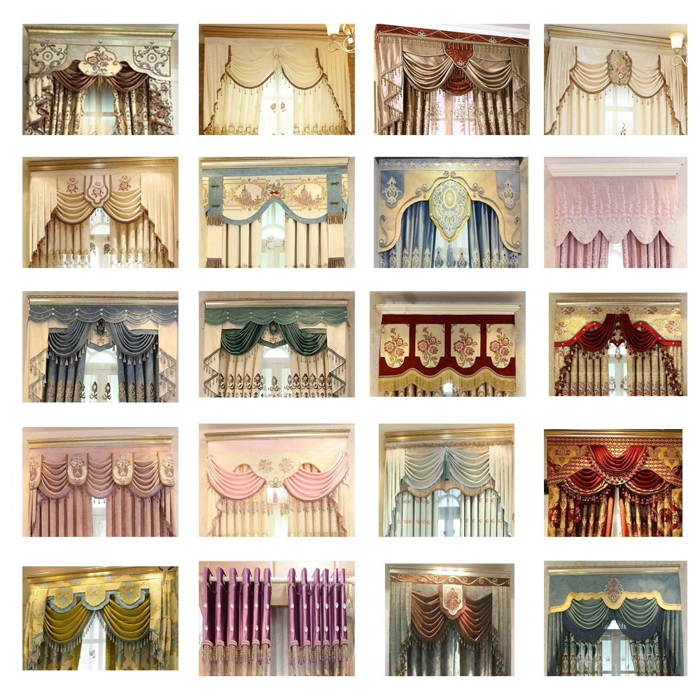24 style Luxury custom valance Used for curtains at the top (Buy VALANCE dedicated link/Not including Cloth curtain and tulle)