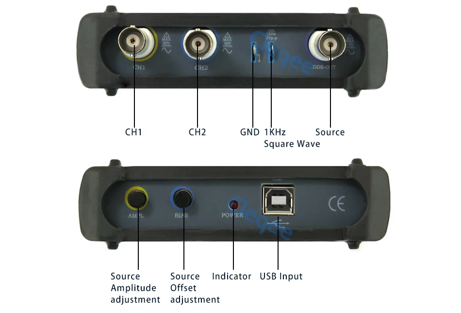 ISDS210B 4 в 1 двухканальный ПК USB портативный цифровой осциллограф + анализатор спектра DDS развертки 40 м 100 мс/с