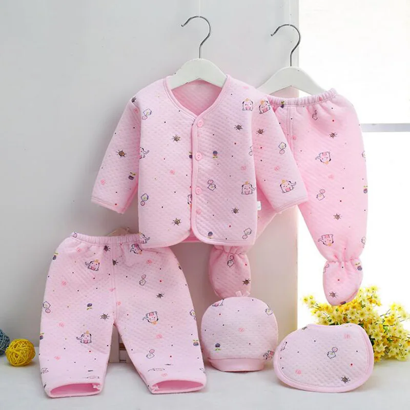 stylish baby clothing set Bekamille 5pcs/set Autumn Winter Newborn sets Baby warm Cotton Girls Boys cartoon suits  infant kids clothing Good quality baby clothing set line