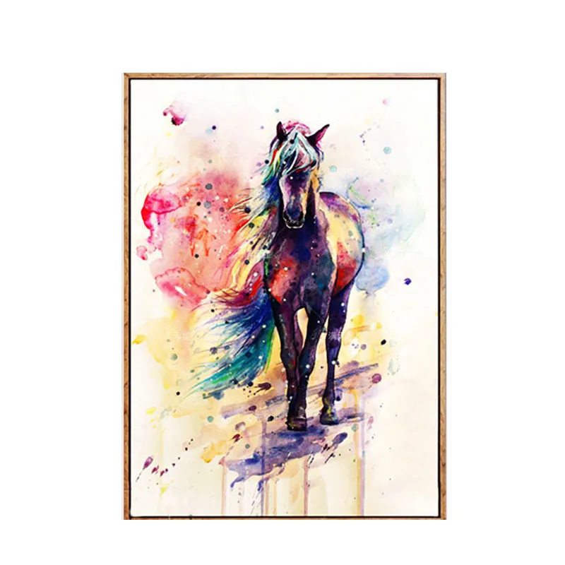 Top QualitNeedlework Color horse Animal Embroidery DIY Cross Stitch Kits 14CT Counted Unprinted Oil painting Home Decor Arts | Дом и сад