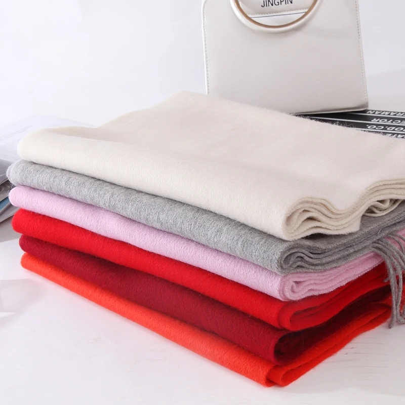 

100% Cashmere Shawl and Scarves Winter Pashmina Tassel Wool Brand Wrap Fashion Solid Blanket Pashmina Wrap Thicken Warm Scarves