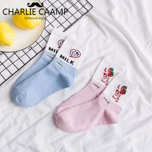 Женские хлопковые носки осень-зима клубника мультфильм японские милые белые Колледж ветер Дамская Мода Тренд носки Для женщин L108
