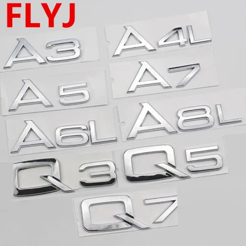 

A3 A4L A5 A6L A7 A8 Q3 Q5 Q7 1.8T 2.0T 2.4 3.0T 3.2 3.6 4.2 for Audi All Trunk Discharging Capacity Emblem Car Styling Sticker