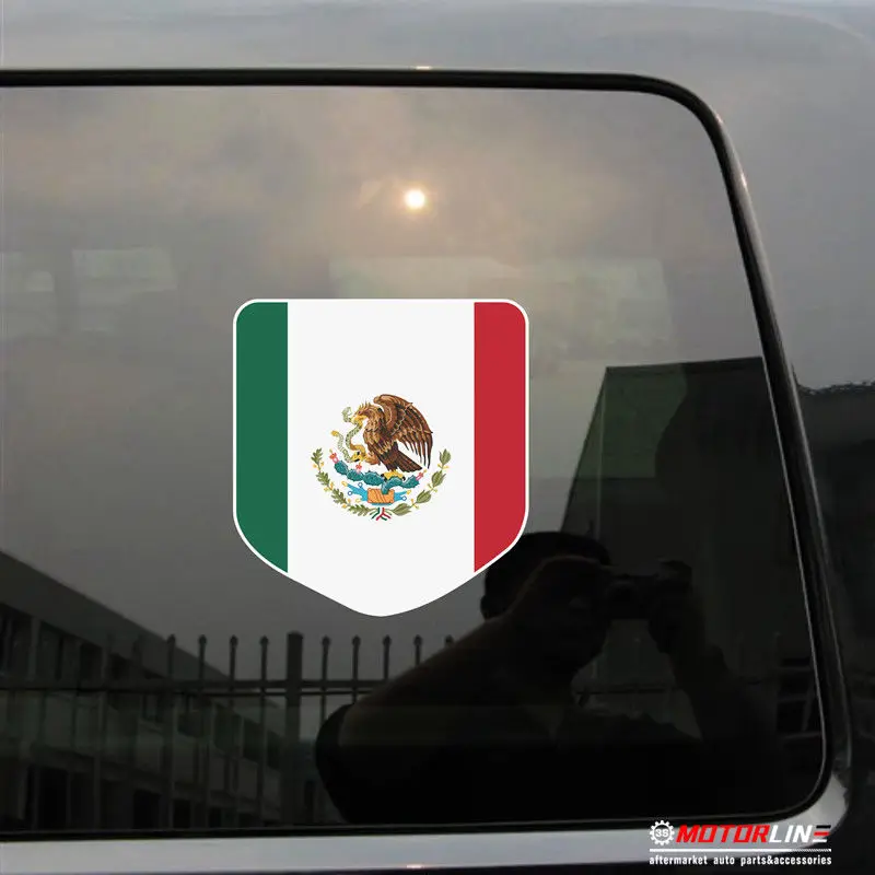 

Flag of Mexico Mexican Decal Sticker Car Vinyl Reflective Glossy shield a pick size high quality