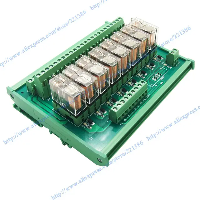 1Pc 8 channels 5A 24V OMRON Relay Module driver board output amplifier