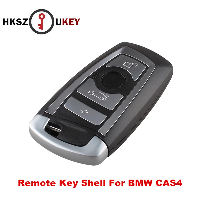 

HKSZUKEY 4 Buttons Replacement Smart Remote Car Key Shell For BMW F CAS4 5 Series 7 Series Smart Key Case Cover with bmw logo