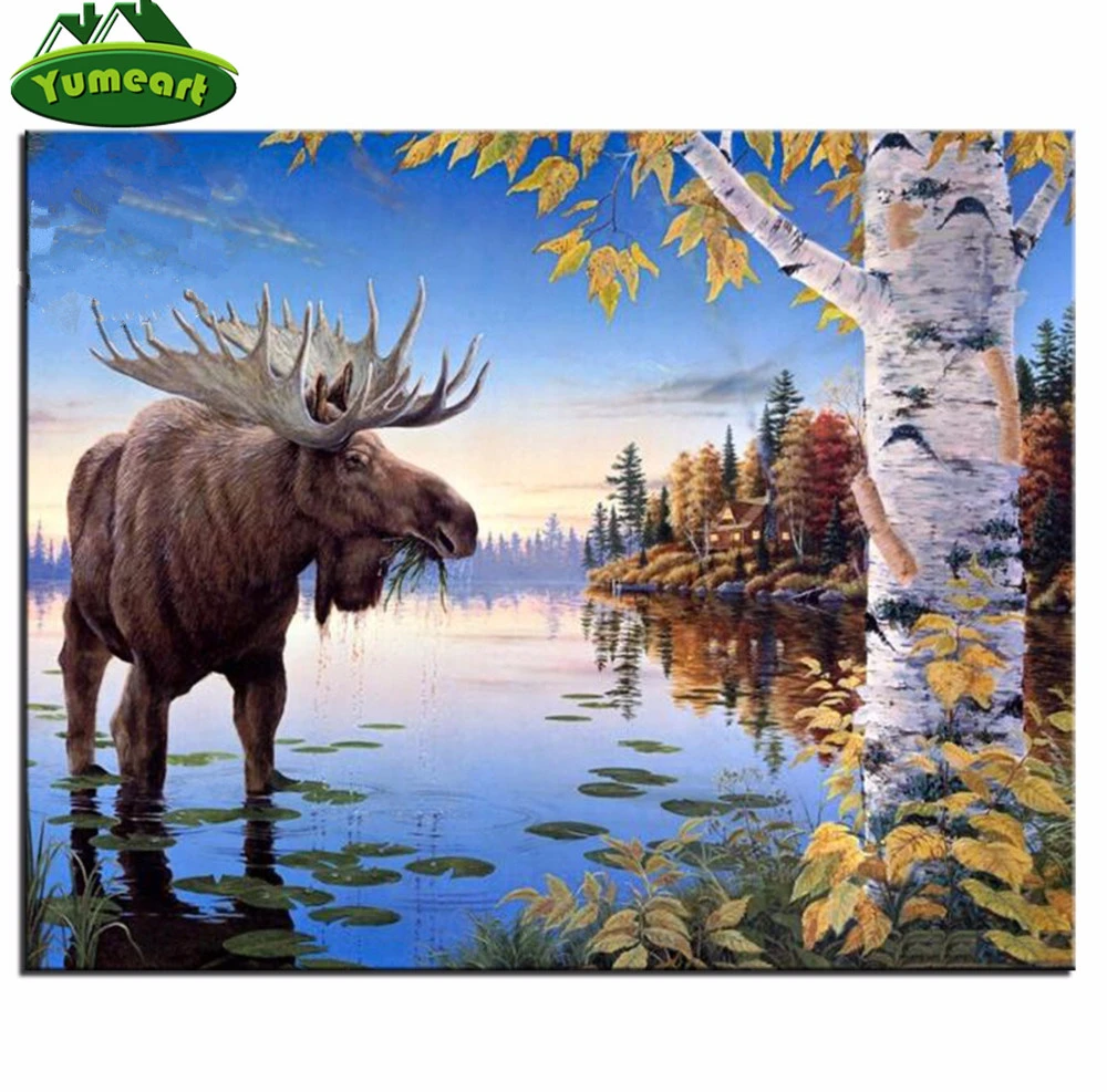 5dダイヤモンド絵画針仕事ヘラジカダイヤモンド刺繍クリスタル絵画ファッション家の装飾動物アラスカムース壁ステッカー Crystal Painting 5d Diamond5d Diamond Painting Aliexpress