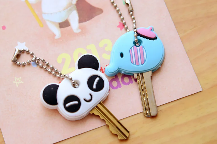 1PCS-Cute-Cartoon-Elephant-Keychain-Silicone-Stitch-Minion-Key-Cover-Key-Caps-Key-Chains-Key-Ring (4)