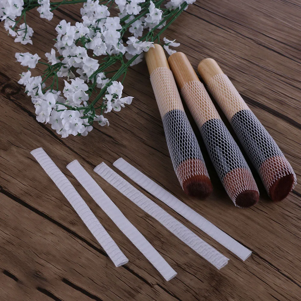 

20 Pcs White Make Up Cosmetic Brushes Guards Mesh Protectors Cover Sheath Net Make Up Tool