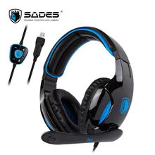 SADES SNUK профессиональная Виртуальная 7,1 игровая гарнитура с объемным звуком наушники проводные E-Sport