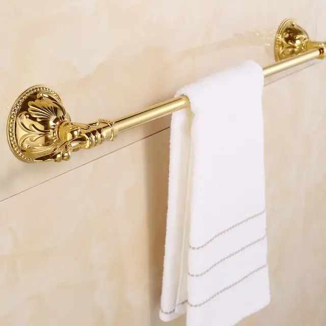 Antique Gold Bathroom Accessories Sets Golden Carved Bathroom Hardware