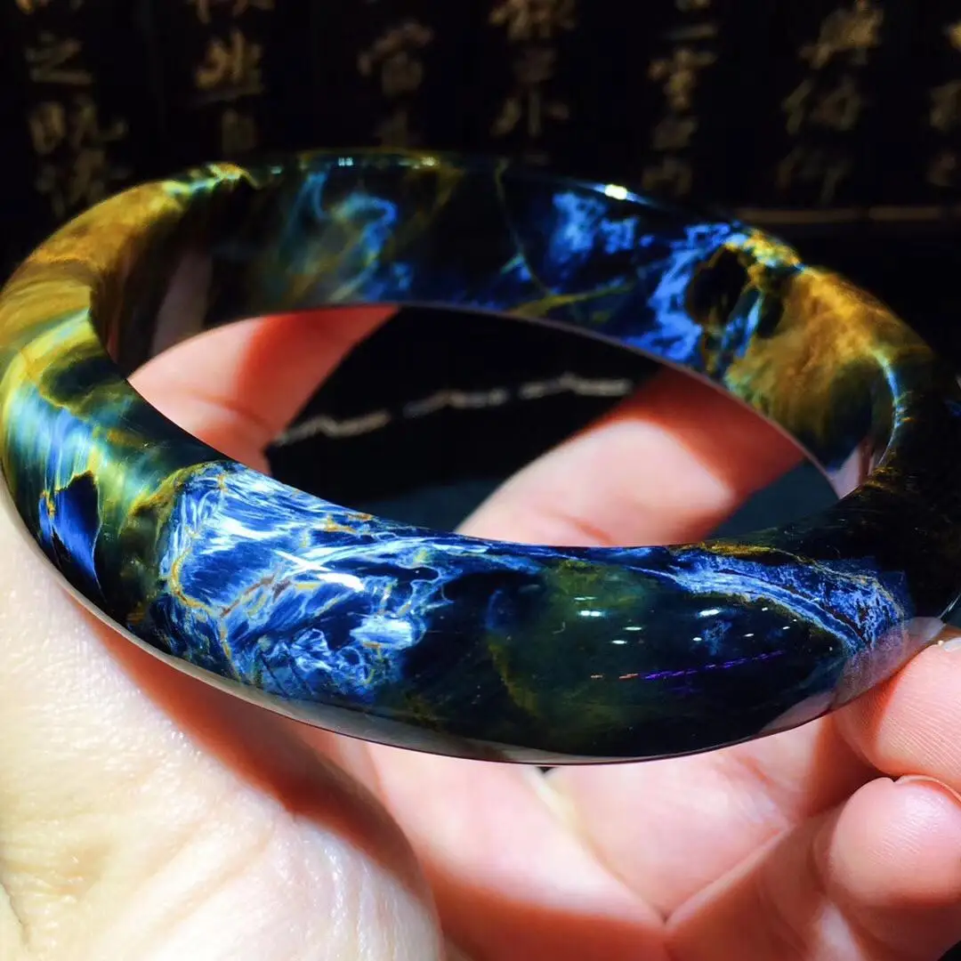 

Genuine Natural Pietersite Bangles 59.6mm Gemstone Crystal For Women Female Gift Fashion Bangle Luxury Jewelry Size 14.7x9mm