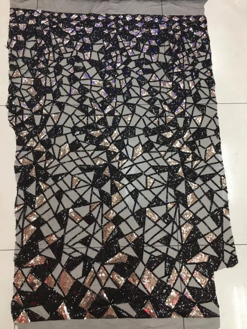 

Gold french net lace fabric with sequins Y1942503 pink french embroidered lace with super quality