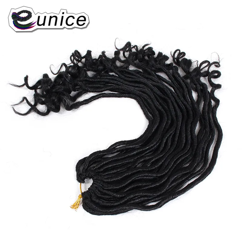 Продукты для волос Eunice плетеные косы Омбре мягкие Faux locs Curly синтетические плетеные волосы свободный конец 2" 22 пряди/упаковка - Цвет: # 1B