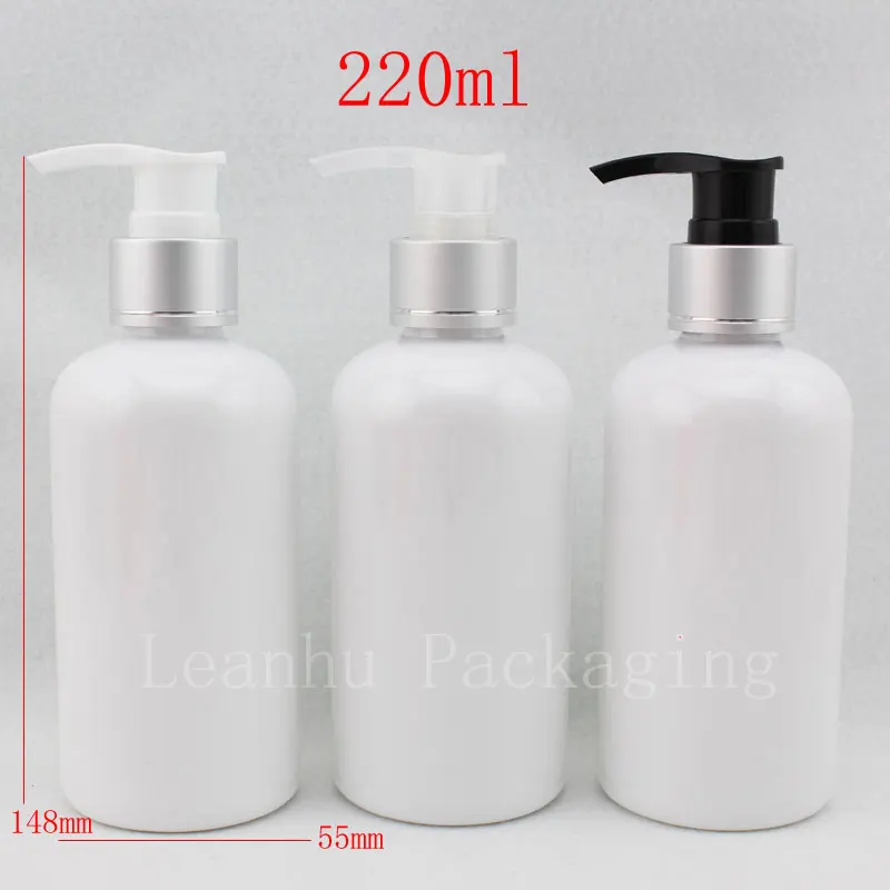 220ml X 20 empty white cosmetic lotion container with dispenser