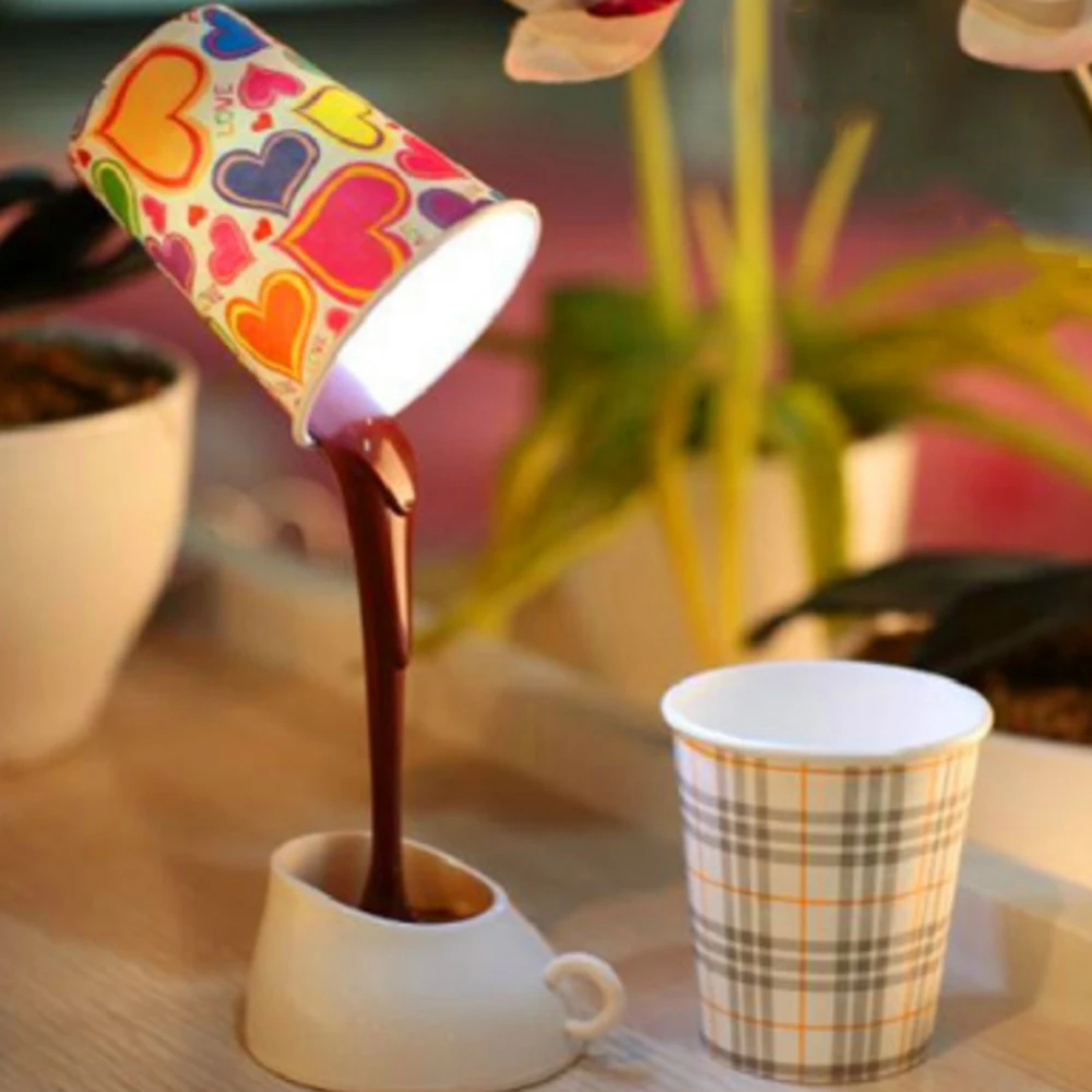 Новый креативный DIY USB Pour кофейная чашка глаза-защищенный светодио дный Стол СВЕТОДИОДНЫЙ фонарь Романтический домашний стол настольный