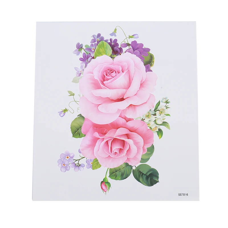 

Pink Flowers Waterproof Tattoo Stickers Sweet Romantic Sweat-proof Women Beautiful Pop Flower Arm Tattoo Tattoo Stickers