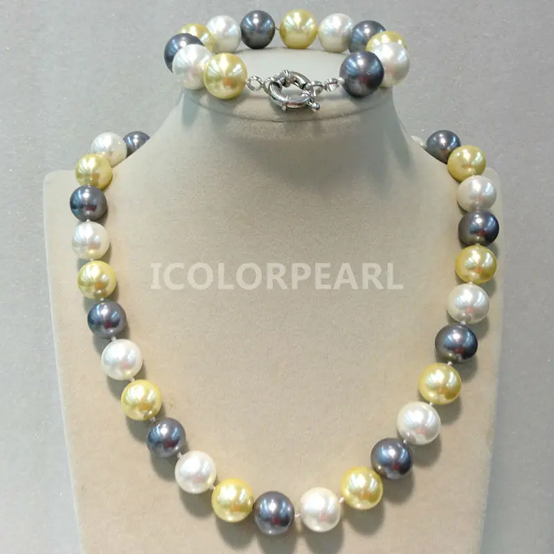 

WEICOLOR Low Price For 12mm Three Color-White,Grey,Light Yellow Mother Pearl Shell Set