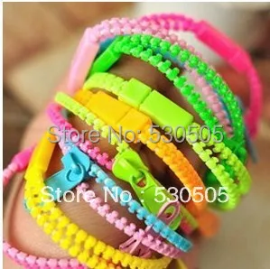 

New arrivall !! fluorescent color rainbow Levels personality zipper bracelet free shipping