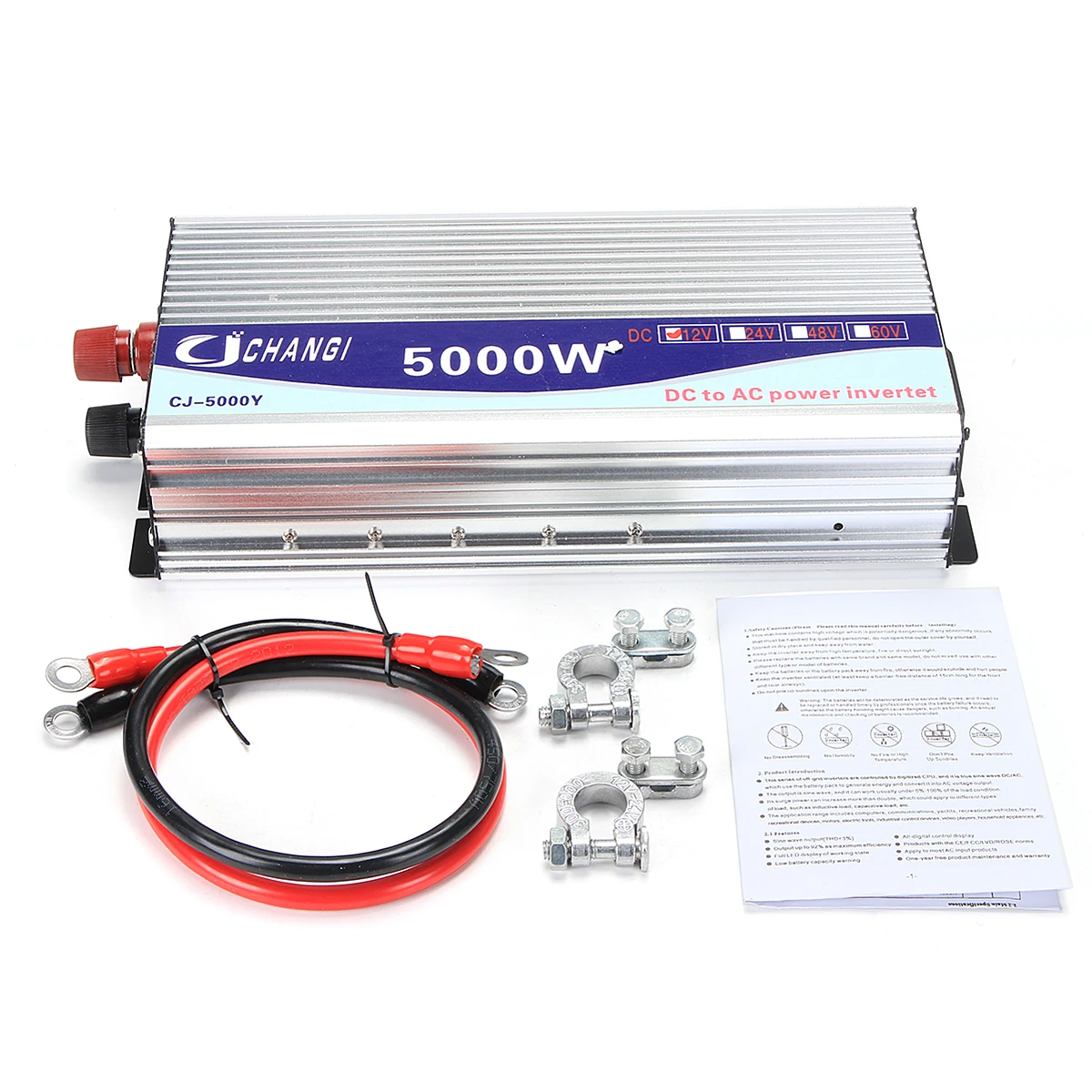 Inversor 12 V/24 V/48 V 220 V 5000 W 10000 W picos de energía de onda sinusoidal modificada transformador de voltaje convertidor inversor + pantalla LCD - 6