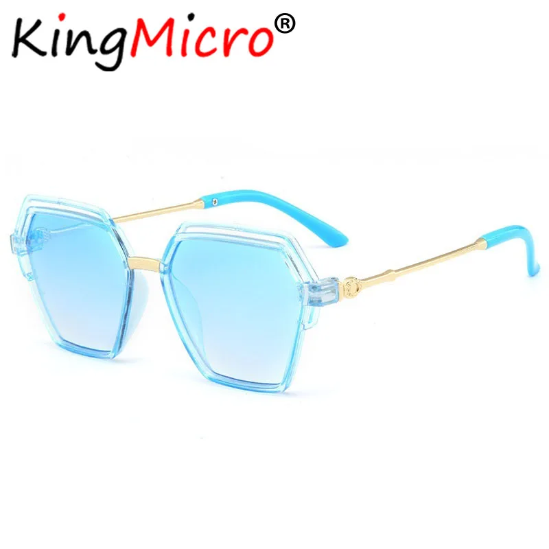 

2018 New Hollow Out Hexagon Kids Sunglasses Fashion Polygon Child Sunshade Mirror UV Protection Sun Glasses UV400 Green