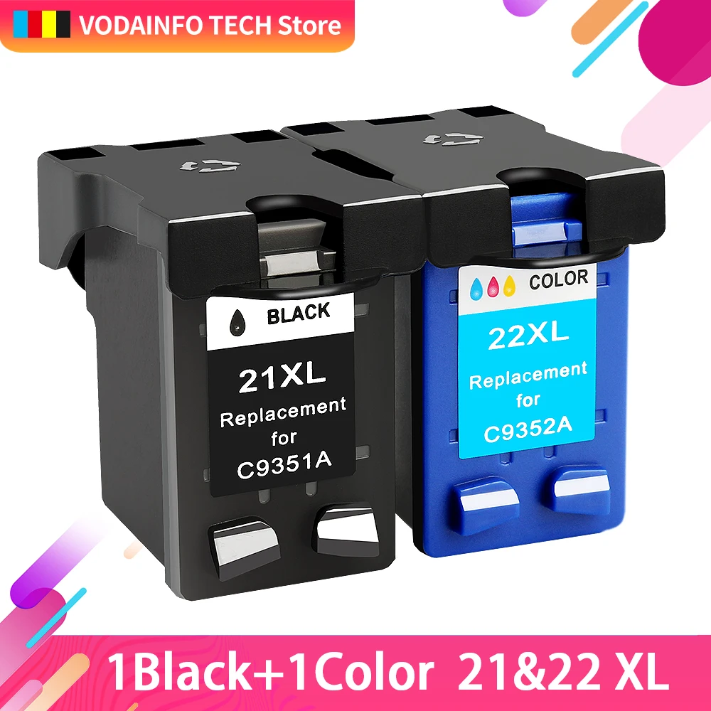 

QSYRAINBOW Compatible 21 Black color Ink Cartridge Replacement for HP 21 22 HP21 for Deskjet F2280 F4180 F4100 F2100 F2200 F300