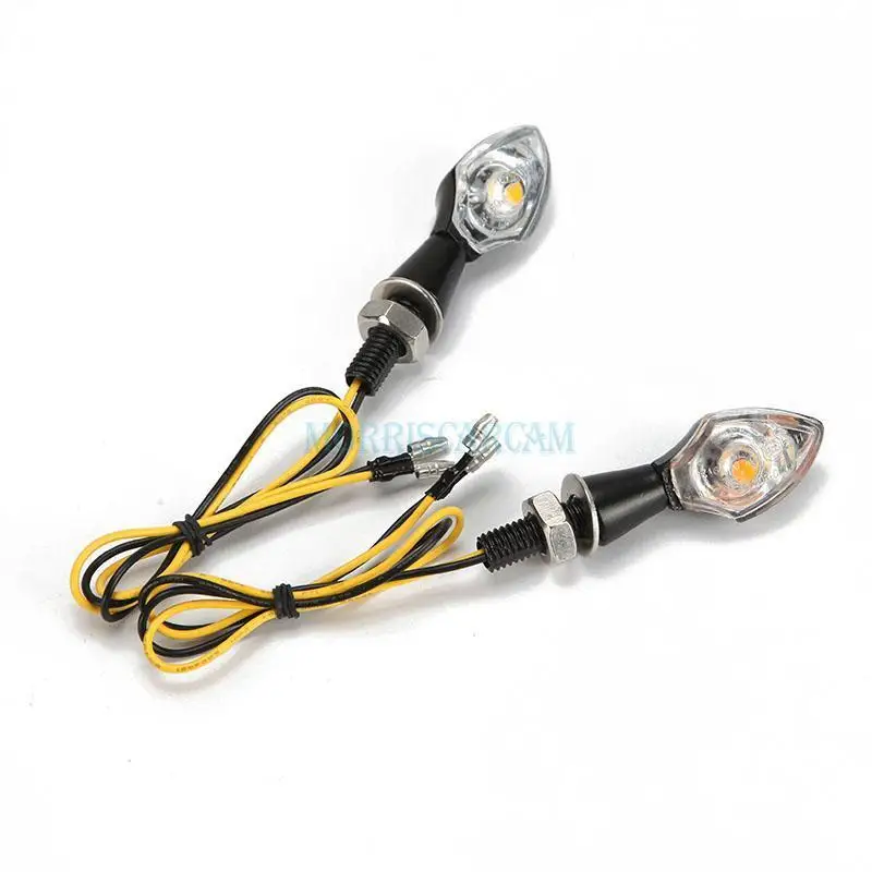 Black Custom Motorcycle Turn Signals Indicator COB Amber Light Cruiser