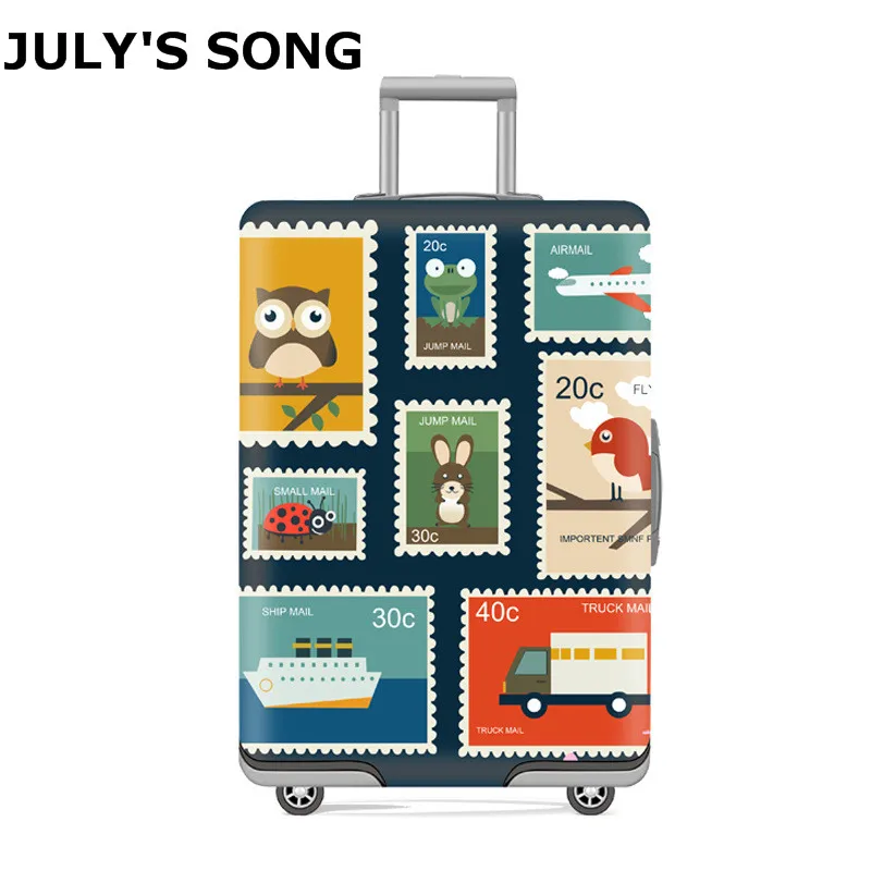 JULY'S SONG Stamp защитный чехол на чемодан for18-32 дюймов защитный Пылезащитный чехол для путешествий эластичный Чехол для багажа